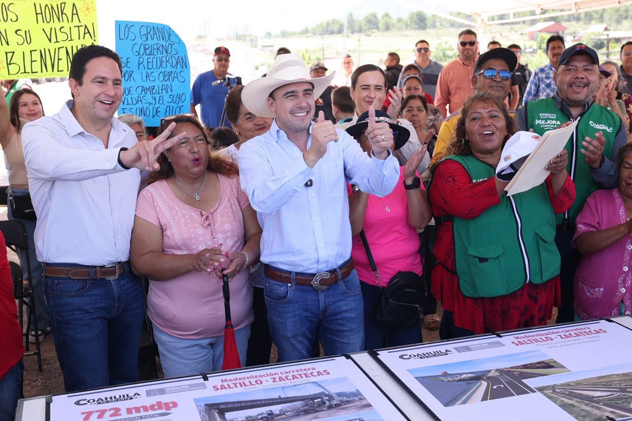 Avanzan grandes obras en Coahuila: supervisan modernización de la carretera Saltillo-Derramadero