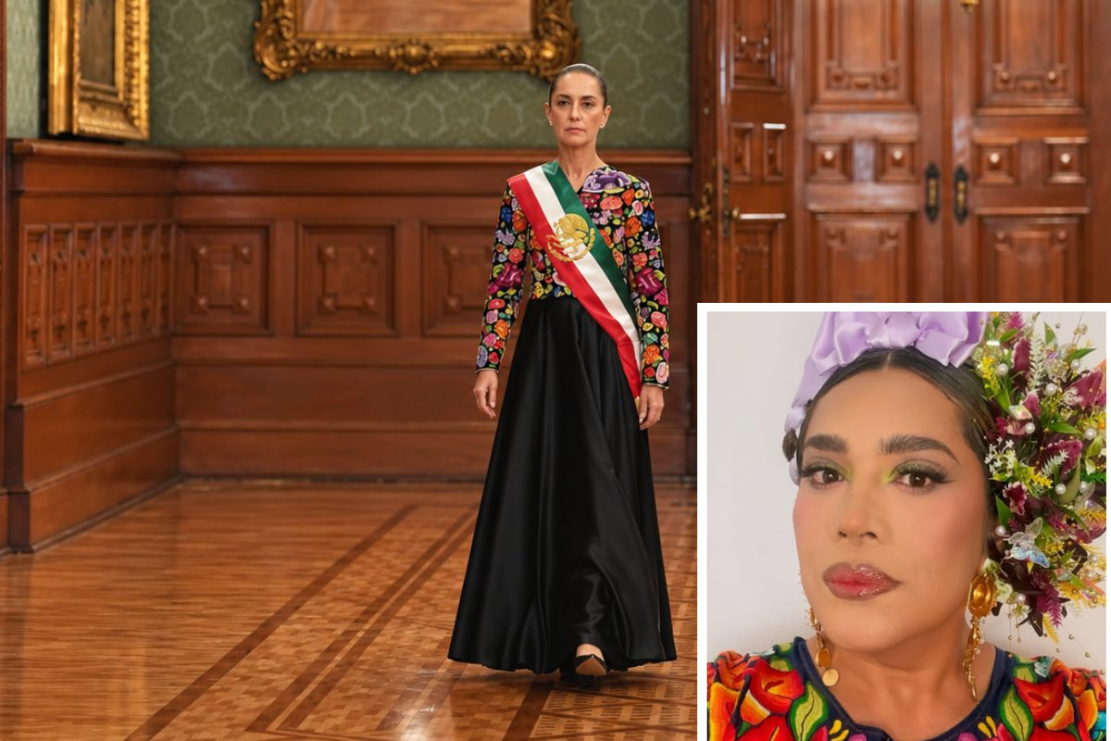 Balean la casa de Elvis Guerra, la artista muxe que bordó el vestido de Sheinbaum